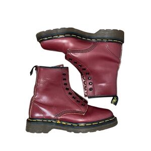 Dr. Martens Red Leather lace up Boots